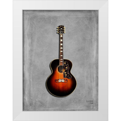 Gibson Sj 200 1948 White Modern Wood Framed Art Print by Rogan, Mark