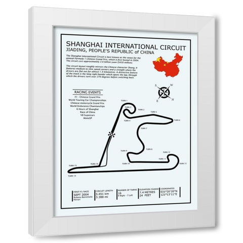 Sepang Intl. Circuit White Modern Wood Framed Art Print by Rogan, Mark