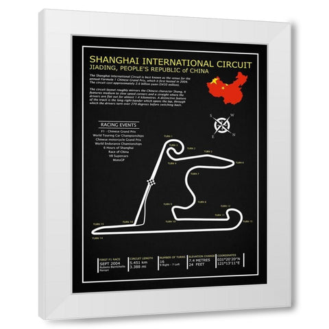 Sepang Intl. Circuit BL White Modern Wood Framed Art Print by Rogan, Mark