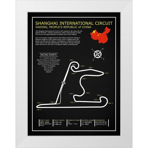 Sepang Intl. Circuit BL White Modern Wood Framed Art Print by Rogan, Mark