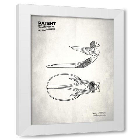 Auto Ornament 1934 White Modern Wood Framed Art Print by Rogan, Mark