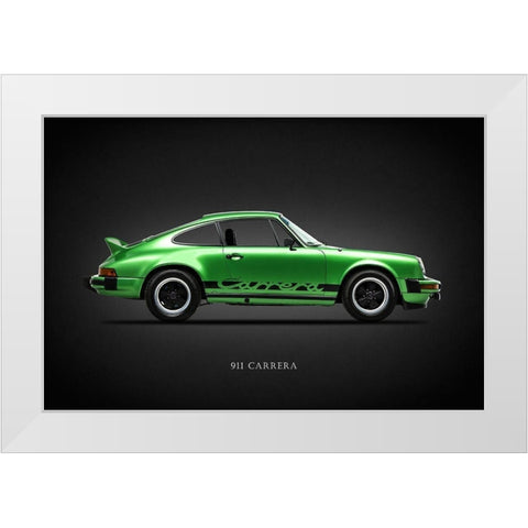 Porsche 911 Carrera 1974 White Modern Wood Framed Art Print by Rogan, Mark