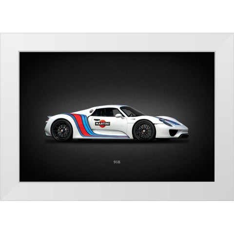 Porsche 918 Martini White Modern Wood Framed Art Print by Rogan, Mark