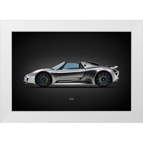 Porsche 918 White Modern Wood Framed Art Print by Rogan, Mark