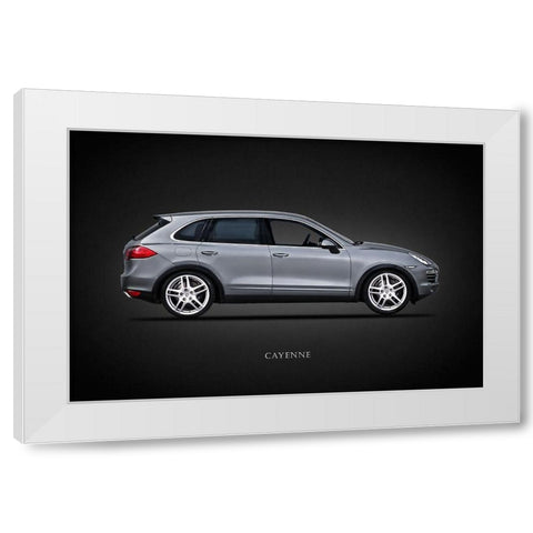 Porsche Cayenne White Modern Wood Framed Art Print by Rogan, Mark