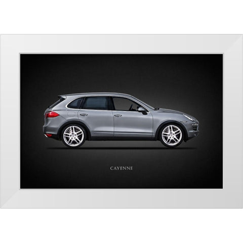 Porsche Cayenne White Modern Wood Framed Art Print by Rogan, Mark