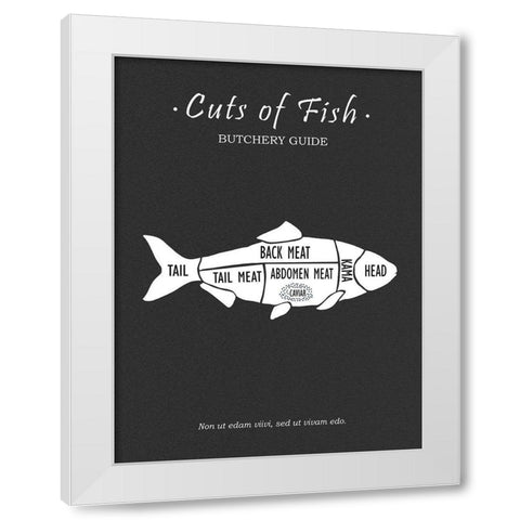 Butchery Fish White Modern Wood Framed Art Print by Rogan, Mark