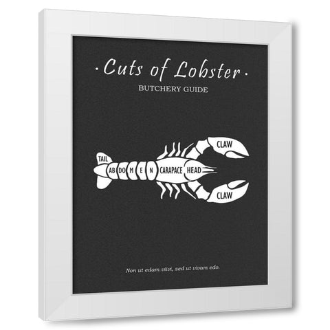Butchery Lobster White Modern Wood Framed Art Print by Rogan, Mark