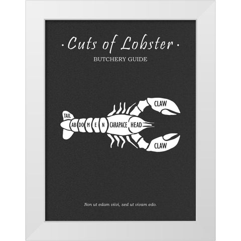 Butchery Lobster White Modern Wood Framed Art Print by Rogan, Mark