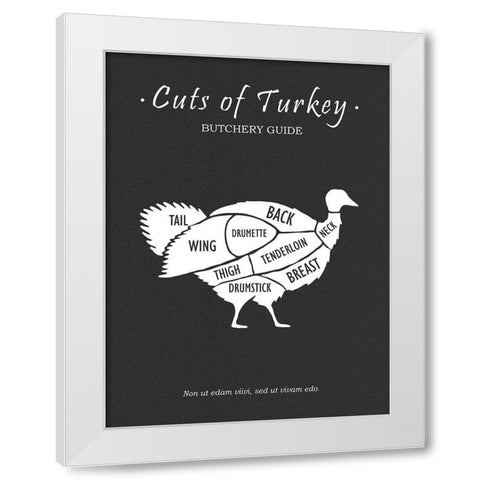 Butchery Turkey White Modern Wood Framed Art Print by Rogan, Mark