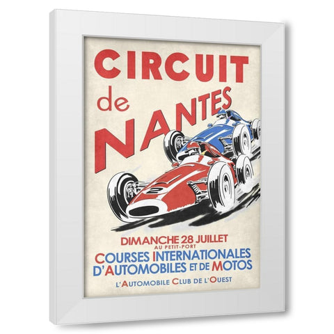 Circuit De Nantes 1946 White Modern Wood Framed Art Print by Rogan, Mark