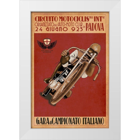 Circuito Motociclis White Modern Wood Framed Art Print by Rogan, Mark