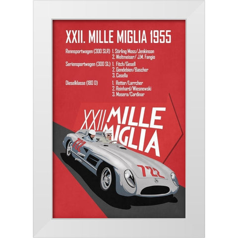 Mille Miglia XXII White Modern Wood Framed Art Print by Rogan, Mark