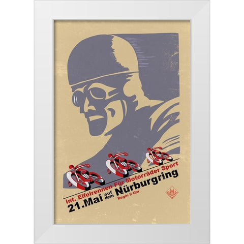 Nurburgring Vintage Racing  White Modern Wood Framed Art Print by Rogan, Mark