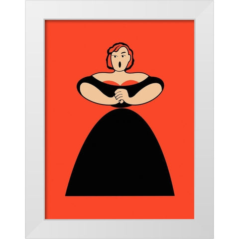 The Singer  White Modern Wood Framed Art Print by Rogan, Mark