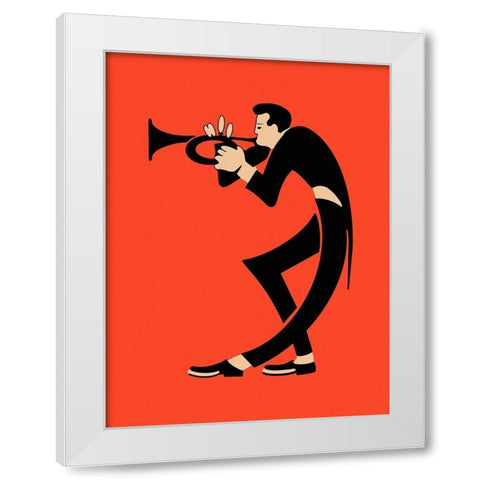 The Trumpet  White Modern Wood Framed Art Print by Rogan, Mark