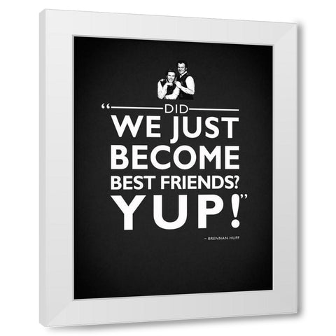 Best Friends White Modern Wood Framed Art Print by Rogan, Mark