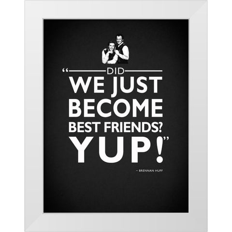 Best Friends White Modern Wood Framed Art Print by Rogan, Mark