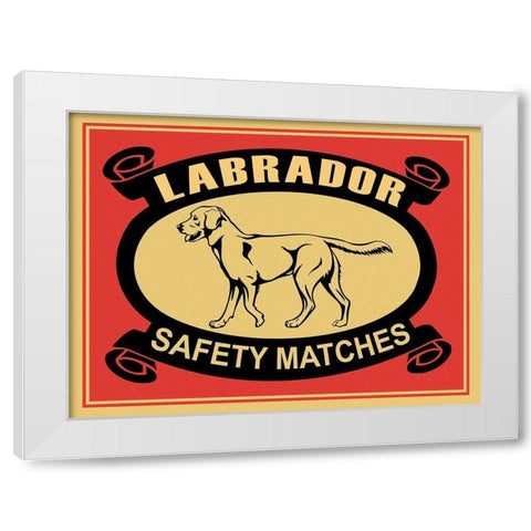 Labrador Safety Matches White Modern Wood Framed Art Print by Rogan, Mark