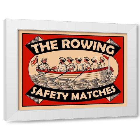Rowing Safety Matches White Modern Wood Framed Art Print by Rogan, Mark