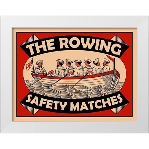 Rowing Safety Matches White Modern Wood Framed Art Print by Rogan, Mark