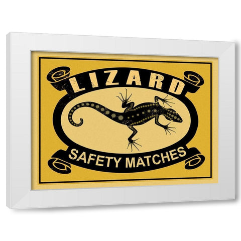 Lizard Safety Matches White Modern Wood Framed Art Print by Rogan, Mark