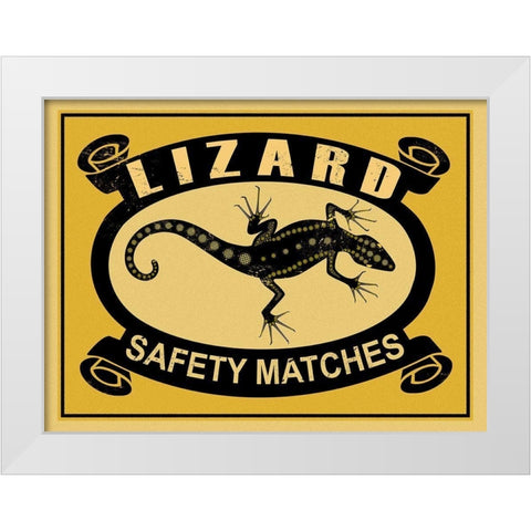 Lizard Safety Matches White Modern Wood Framed Art Print by Rogan, Mark