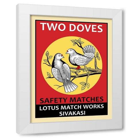 Two Doves White Modern Wood Framed Art Print by Rogan, Mark