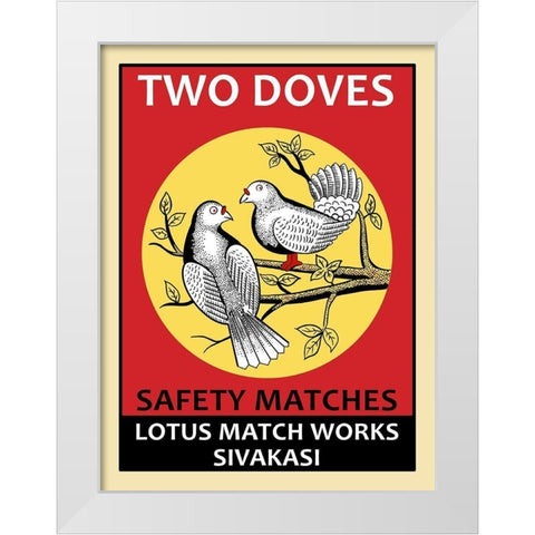 Two Doves White Modern Wood Framed Art Print by Rogan, Mark