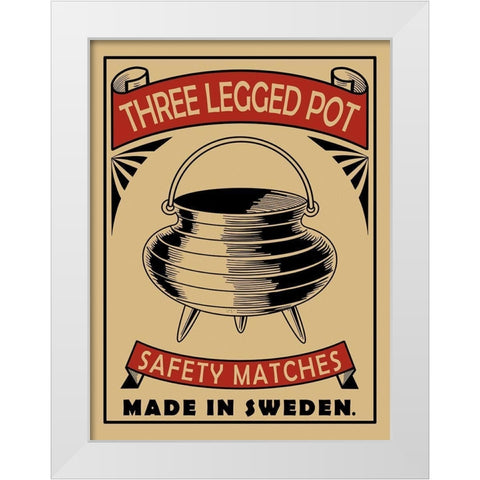 3 Legged Pot White Modern Wood Framed Art Print by Rogan, Mark