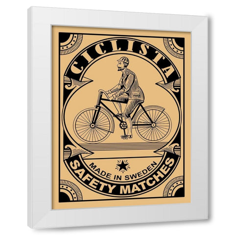 The Ciclist Matches White Modern Wood Framed Art Print by Rogan, Mark