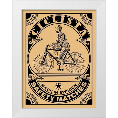 The Ciclist Matches White Modern Wood Framed Art Print by Rogan, Mark