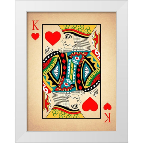 King of Hearts White Modern Wood Framed Art Print by Rogan, Mark