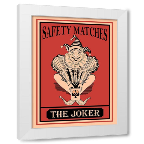 Joker Safety Matches White Modern Wood Framed Art Print by Rogan, Mark