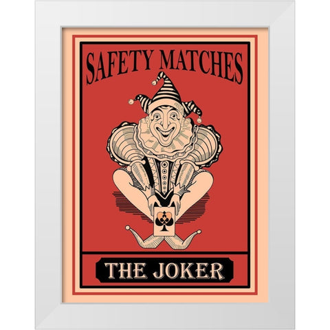 Joker Safety Matches White Modern Wood Framed Art Print by Rogan, Mark