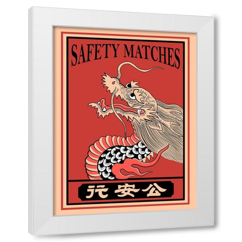 Japanese Dragon Matches White Modern Wood Framed Art Print by Rogan, Mark