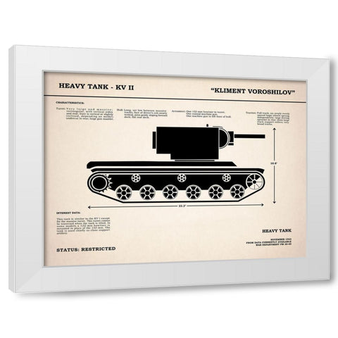 KV2 Heavy Tank White Modern Wood Framed Art Print by Rogan, Mark