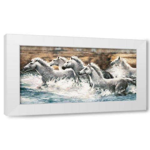 Running Wild White Modern Wood Framed Art Print by Steele, Ralph