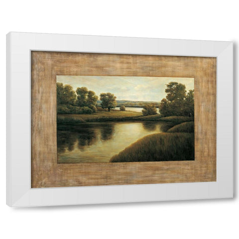Lake View I White Modern Wood Framed Art Print by Blanco, Samuel