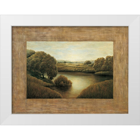 Lake View II White Modern Wood Framed Art Print by Blanco, Samuel