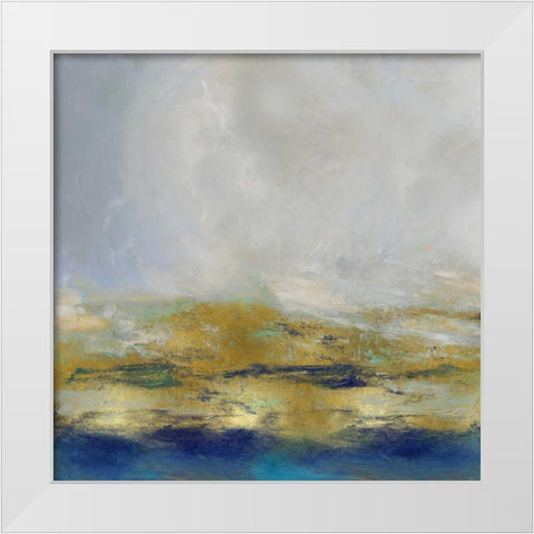 Terra in Aqua White Modern Wood Framed Art Print by Messina, Jake