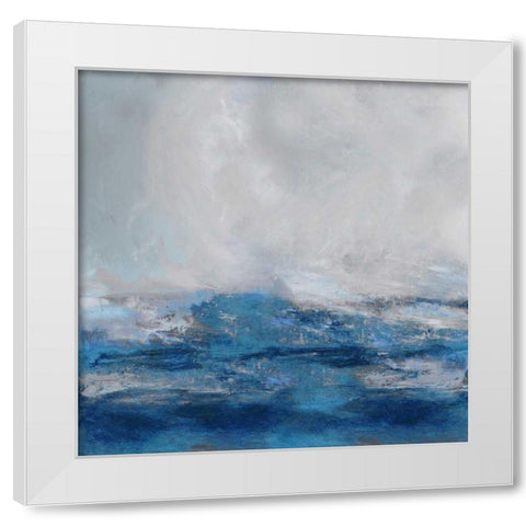 Terra in Blues White Modern Wood Framed Art Print by Messina, Jake