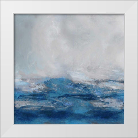 Terra in Blues White Modern Wood Framed Art Print by Messina, Jake
