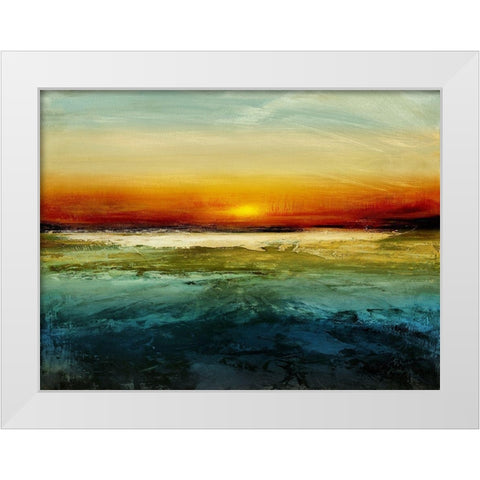 Setting Sun White Modern Wood Framed Art Print by Messina, Jake