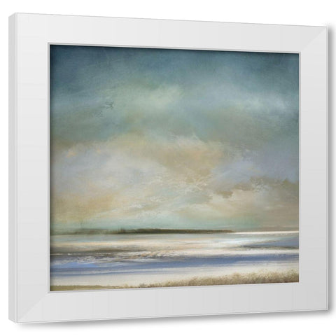 The Morning Shore White Modern Wood Framed Art Print by Messina, Jake