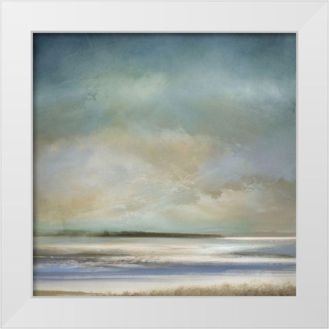 The Morning Shore White Modern Wood Framed Art Print by Messina, Jake