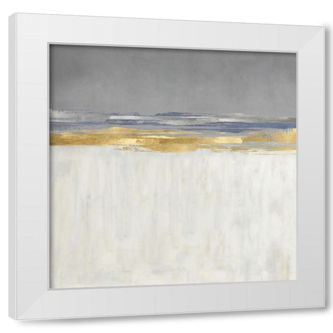 Gold and Silver Horizon I White Modern Wood Framed Art Print by Messina, Jake