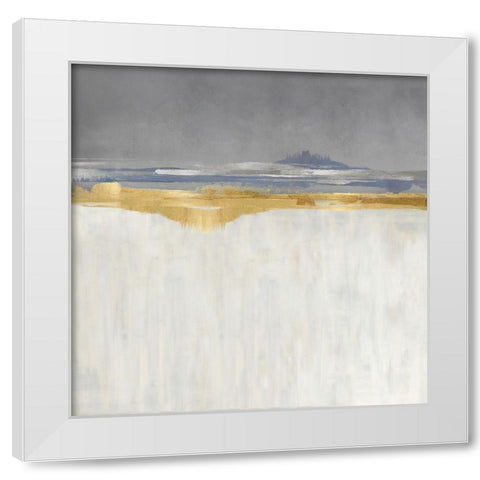 Gold and Silver Horizon II White Modern Wood Framed Art Print by Messina, Jake