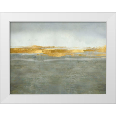 Linear Gold on Gray White Modern Wood Framed Art Print by Messina, Jake