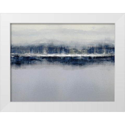Indigo Shadows White Modern Wood Framed Art Print by Messina, Jake